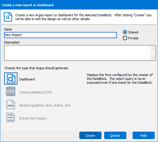 The new report wizard. Report Types not accessible in this case since a report query does not exist for the DataBlock.